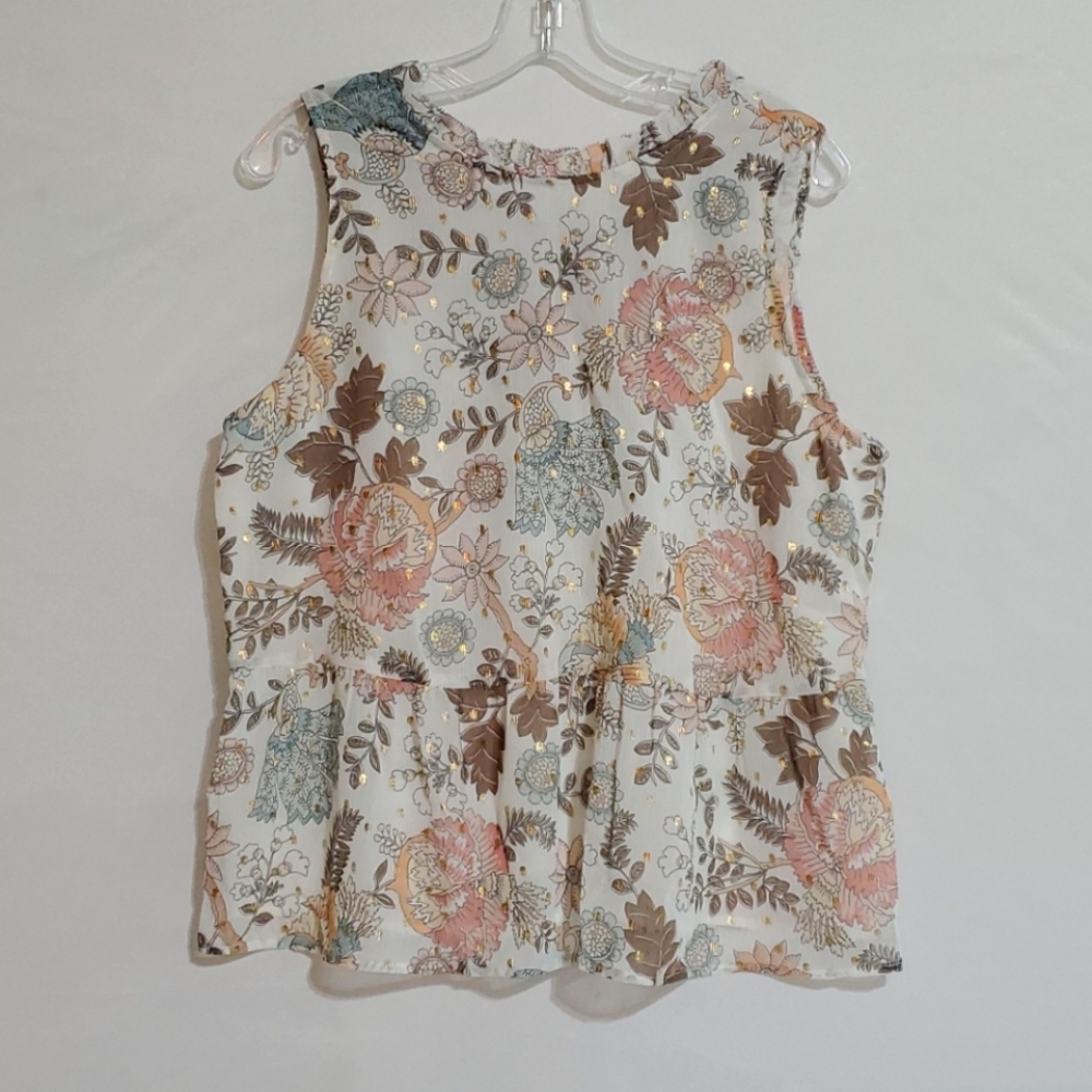 LOFT- Sleeveless peplum top